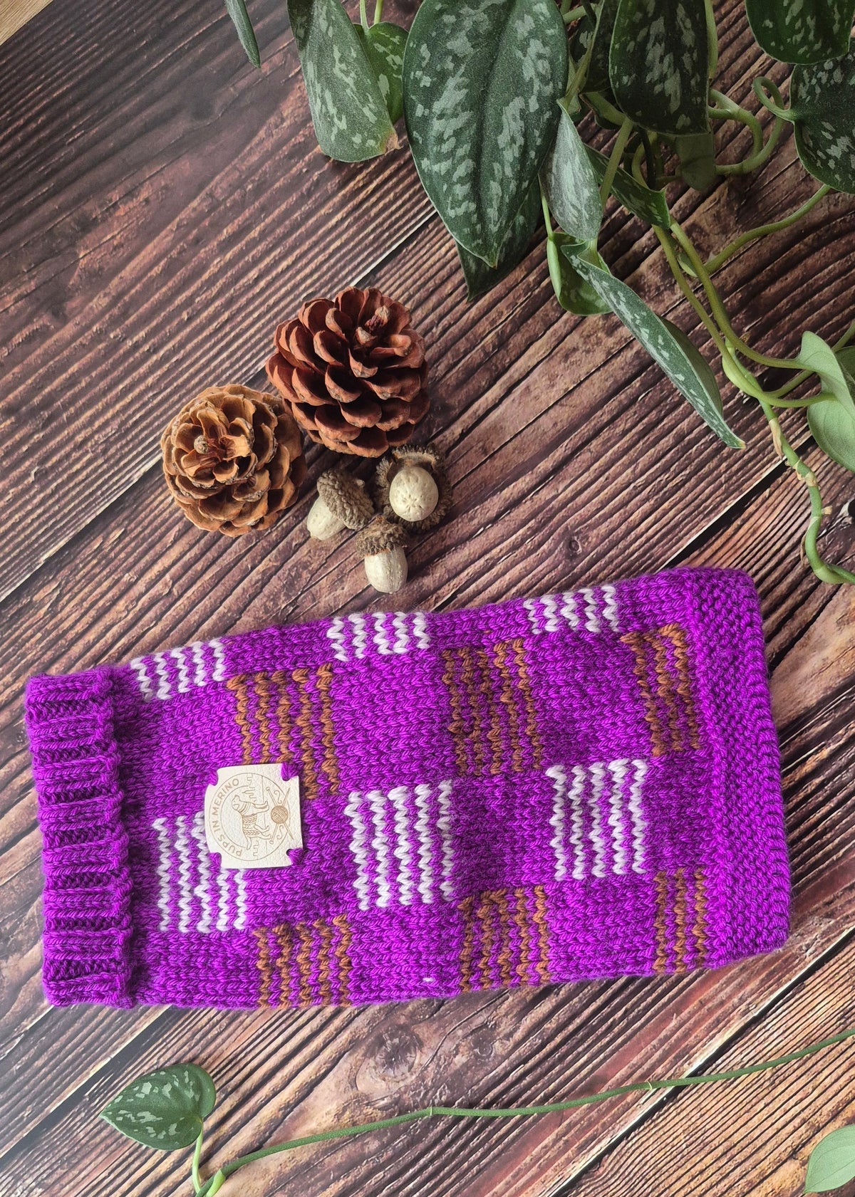 Extra Small Purple, Parchment and Cocoa Dog Jumper