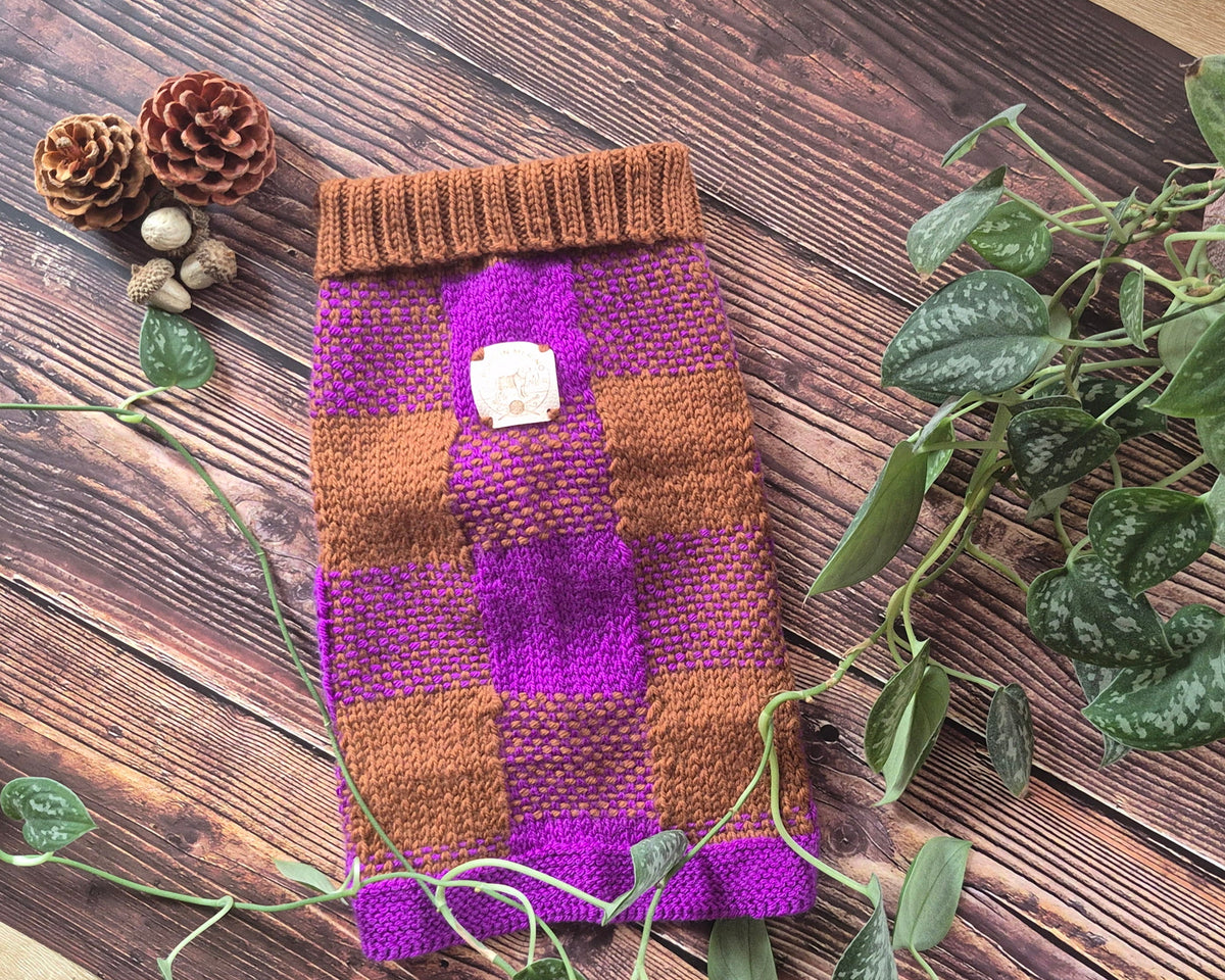 Small Cocoa and Purple Dog Jumper