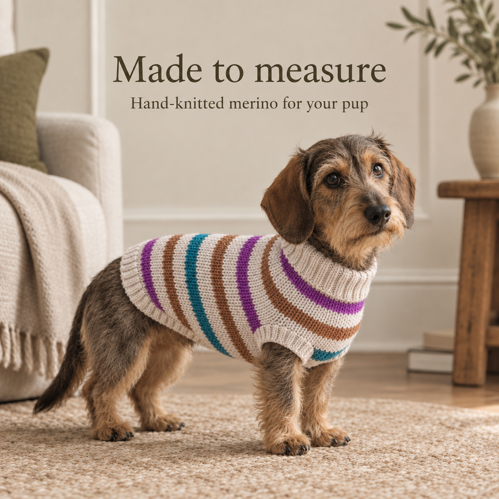 First dog wearing the jumper referenced from your product photo